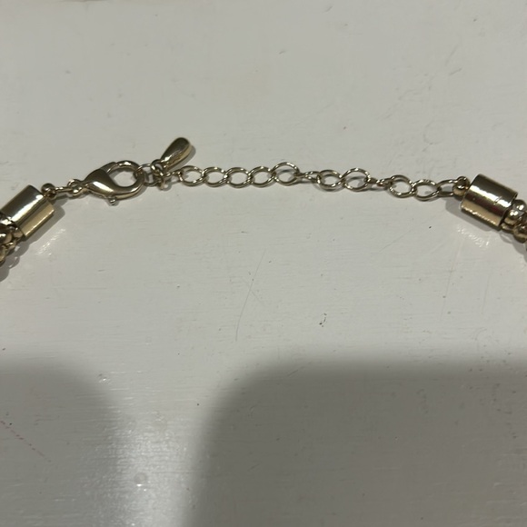 Gold filled necklace with rhinestones and bracelet to match - Picture 4 of 5